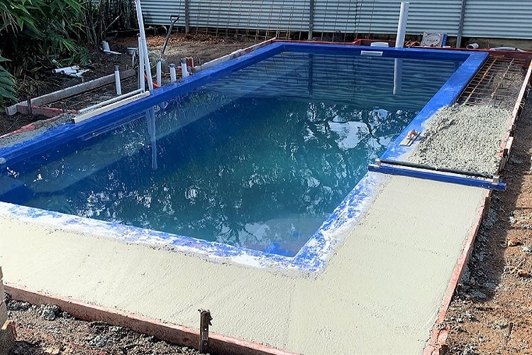 Fiberglass pool installation